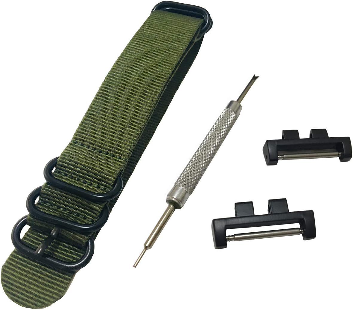 Richie strap] 20mm 5 Ring Nylon Watch Band Strap GMWB5000 Metal Adapters Kit for Casio GShock G-Shock GMW-B5000
