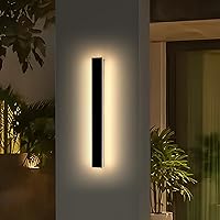 Vista 19 de luces de pared exterior de 39 pulgadas largas, lámpara de pared montada moderna, luces de 3 colores 3000K/4500K/6000K, IP65 impermeable, apliques