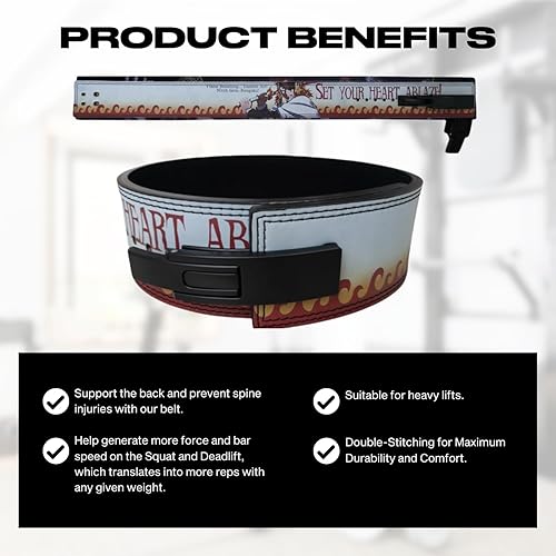 Miniatura 4 de Cinturón de palanca de anime, cinturón de levantamiento de pesas, cinturón de levantamiento de pesas, cinturón de gimnasio para soporte de espalda,