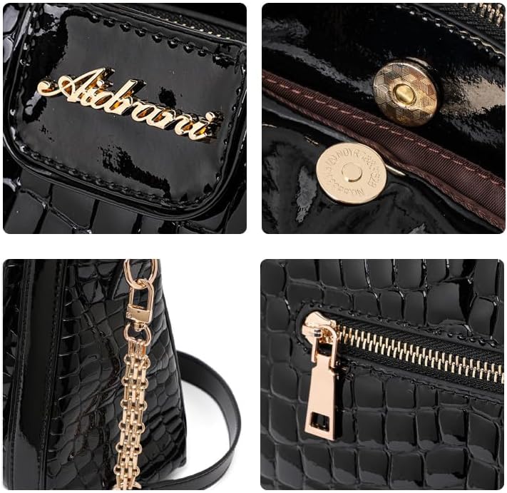 Fashionable and atmospheric crocodile pattern large capacity single shoulder handbag - Image 6