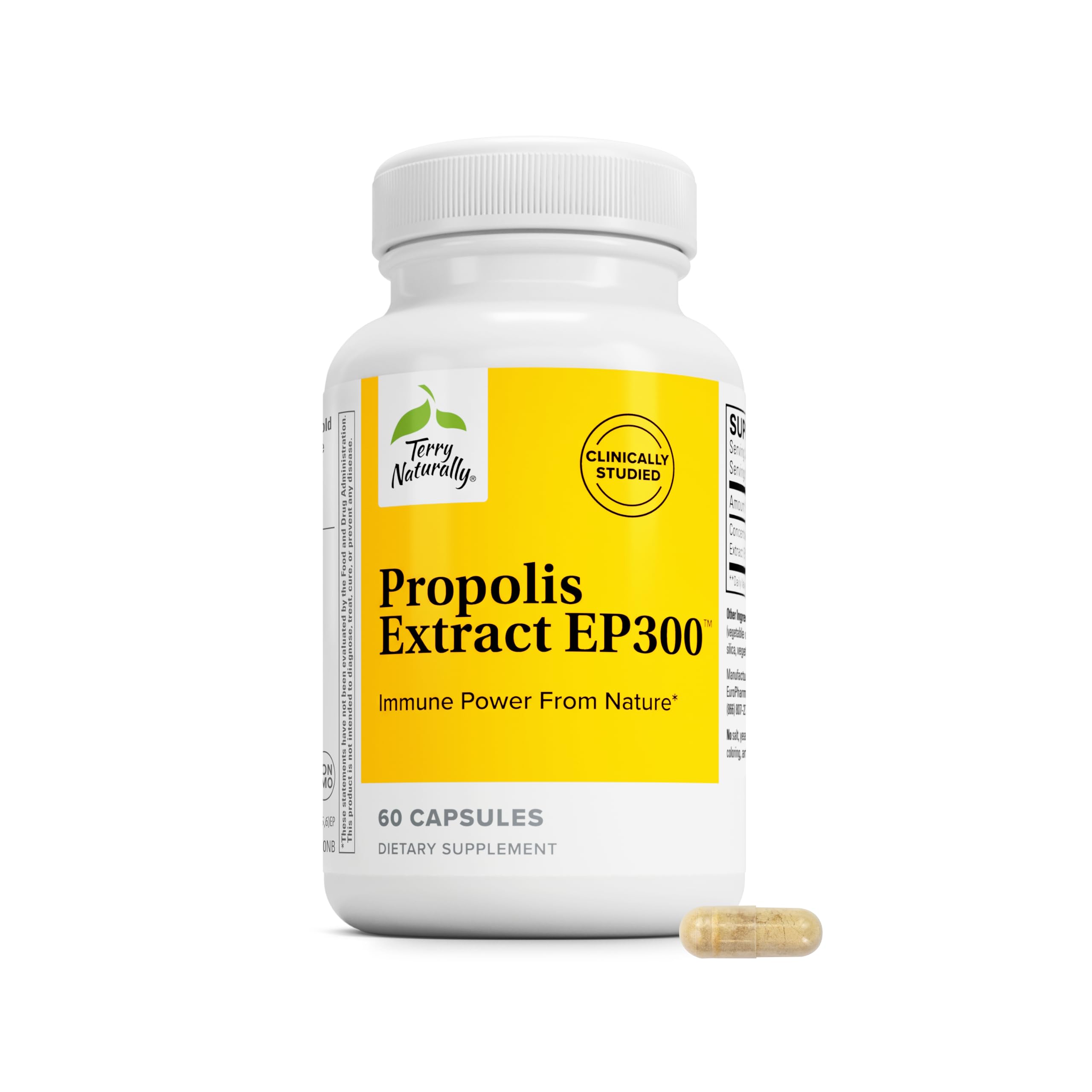 Terry Naturally Propolis Extract EP300 - Throat & Health Support - 60 Count