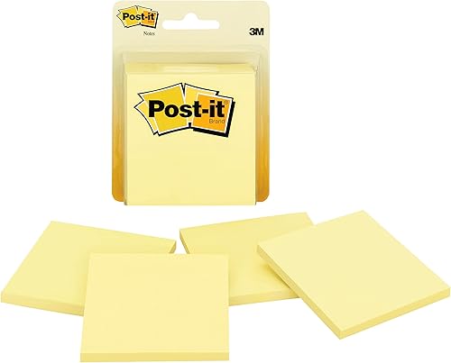Post-it Bloque de notas original 3 x 3 50hojas por bloque paquete de 4 color amarillo Amarillo canario Post-it Bloque de notas original 3 x 3 50hojas por bloque paquete de 4 color amarillo Amarillo canario