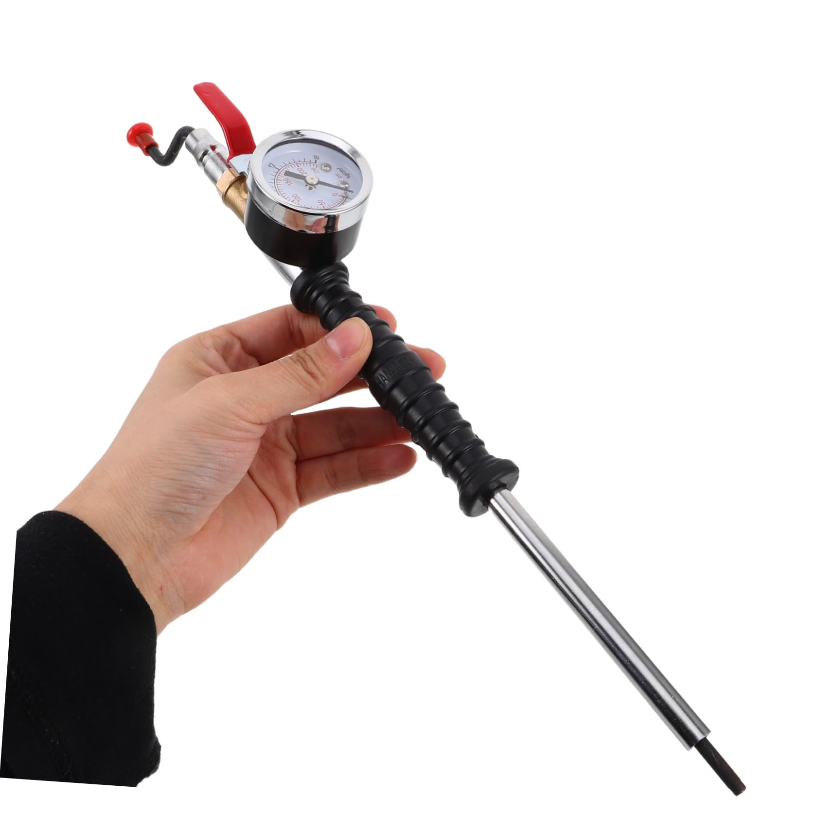 2 pezzi Manometro per Pressione Pneumatici Auto con Manovella Resistente per Gonfiaggio Rapido e Portatile Compatibile con Compressori Aria e Veicoli Multipli