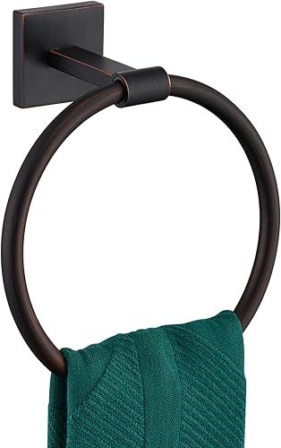KOKOSIRI Toallero de mano montado en la pared Anillo de toalla Accesorios de baño Percha de toalla de ducha Estante de acero inoxidable bronce