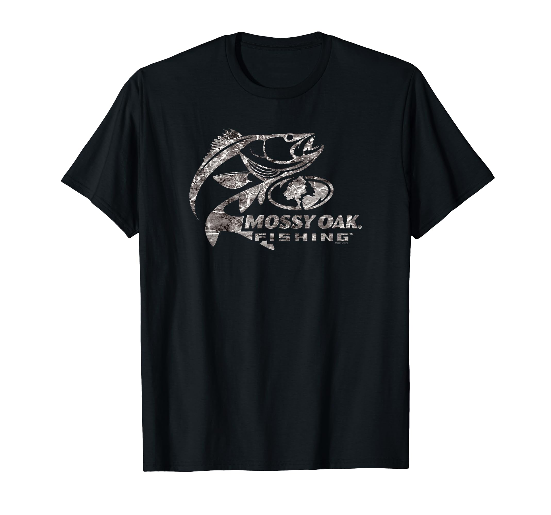 Fishing Bass Target Ocean Outdoors Grey Logo T-Shirt