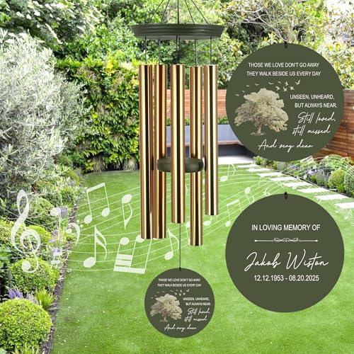 Image of ASTARIN Custom Sympathy Wind Chimes for Loss of Loved One, Remembrance Gift for Loss Husband Wife, Windchimes in Memory of a Loved One, Gifts for Grieving Friends(Produced in Texas)