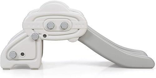 Miniatura 8 de BABY JOY Juego de tobogán para niños, juego de mini tobogán independiente para bebé, HDPE, almohadillas antideslizantes para los pies, pedales