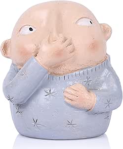 Is the bathroom statue holding his nose for a reason