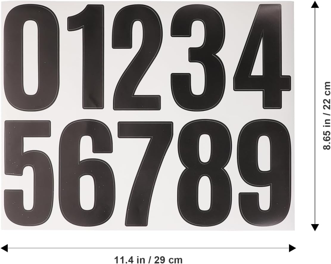 Operitacx Large Number Stickers 4 Inch Self Adhesive Waterproof Decals for Trash can Mailbox and Address Numbers Outdoor Use 6 Sheets Peel and Stick Numbers for Home and Garden
