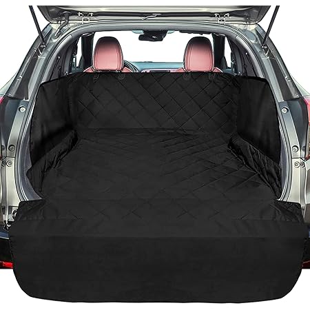 F-color SUV Cargo Liner for Dogs, Water Resistant Pet Cargo Cover with Side Flap Protector Dog Seat Cover Mat for SUVs Sedans Vans with Bumper Flap, Non-Slip, Large Size Universal Fit