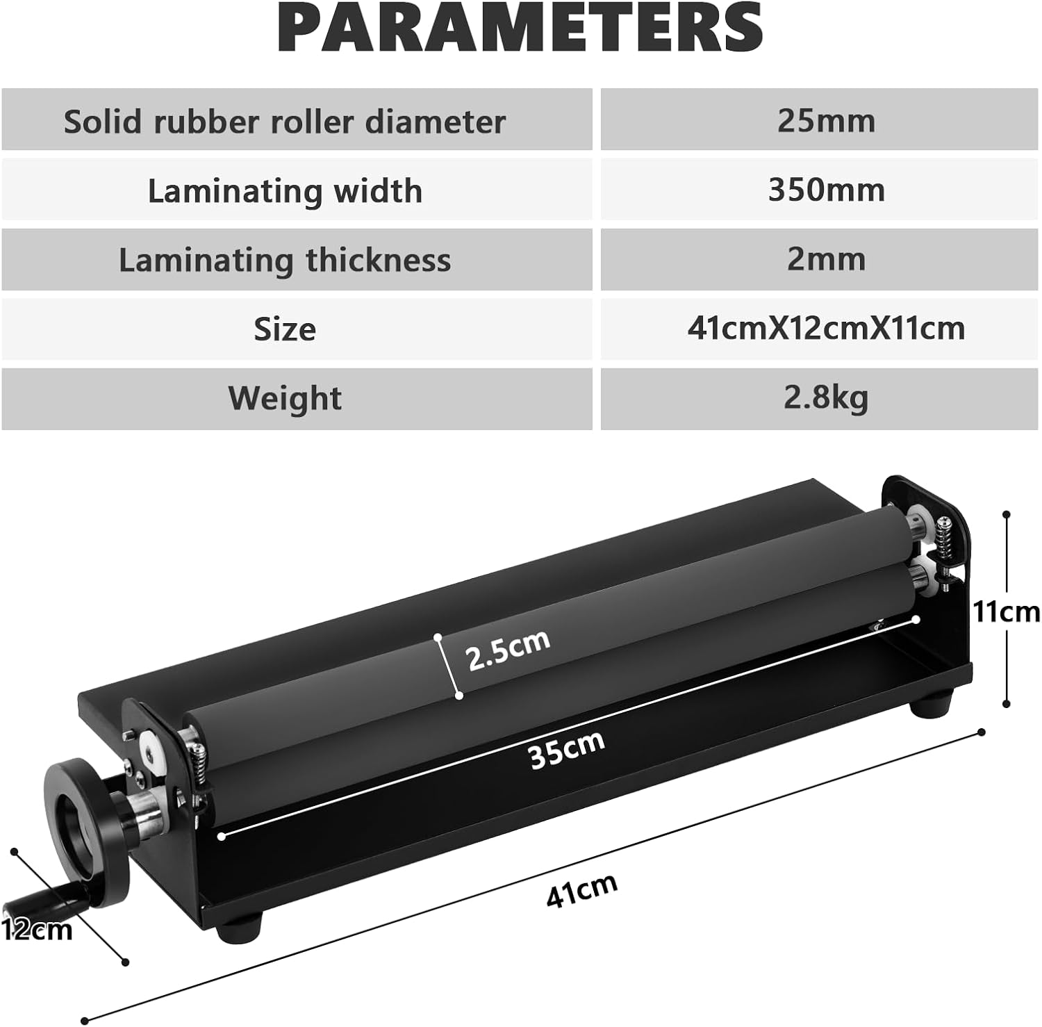 MXBAOHENG A3 Manual Cold Laminator, 13.8" Portable Hand-cranked Cold Press Laminator for Photos, Posters, Documents, Postcards, 2mm Laminating Thickness