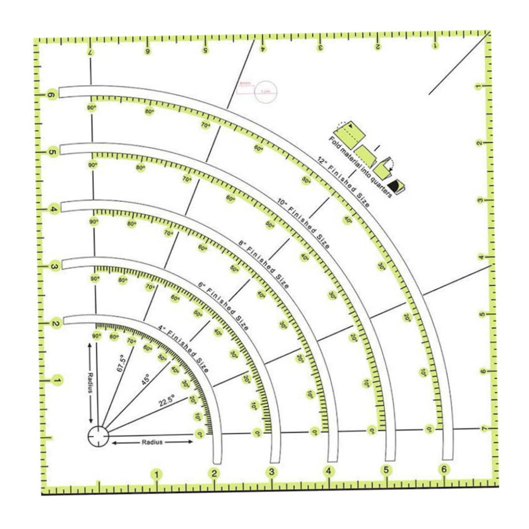 Hdbhsbe Acrylic Quilting Ruler 8 Inch Arcs Fans Quilt Ruler Diy Patchwork Sewing Craft Template Tool Acrylic Quilters, Arcs Fans Quilt, Quilting, Sewing Ru