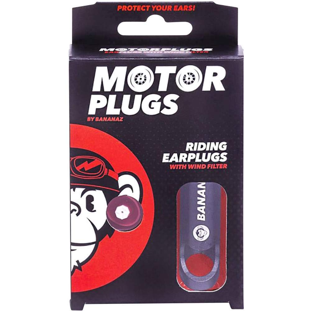 Bananaz Motorplugs Ear Protection Ear Plugs for Motorcyclists & Motorsport Friends, 1 cm, Red - Image 2