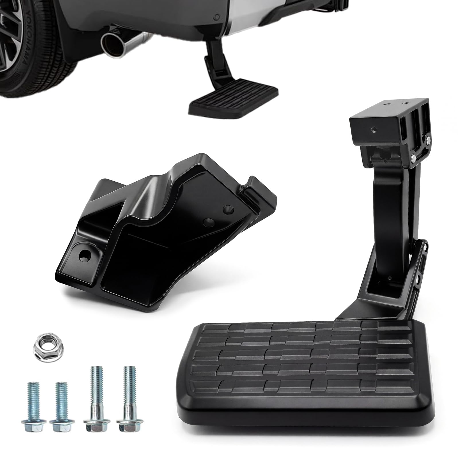Photo 1 of ?Retractable Folding Bed Step? Compatible with Toyota Tundra 2022 2023 2024 2025 | Rear Bumper Step for Truck Bed | Replace PTS30-34000 | Heavy Duty Tailgate Access Step