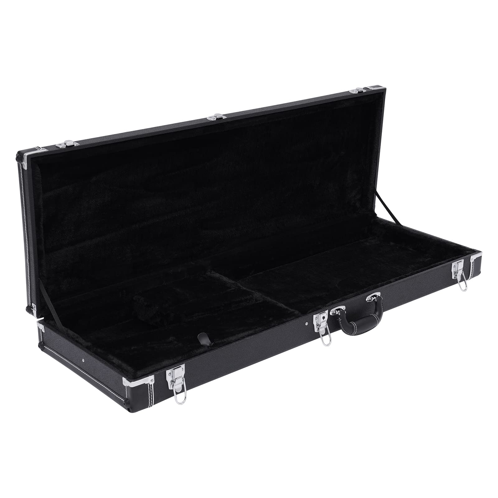 Funda rígida para guitarra eléctrica, color negro, funda rígida rectangular con llave, estuche de transporte para la mayoría de guitarras eléctricas, como clase ST, Tele, Fender y Ebenezer