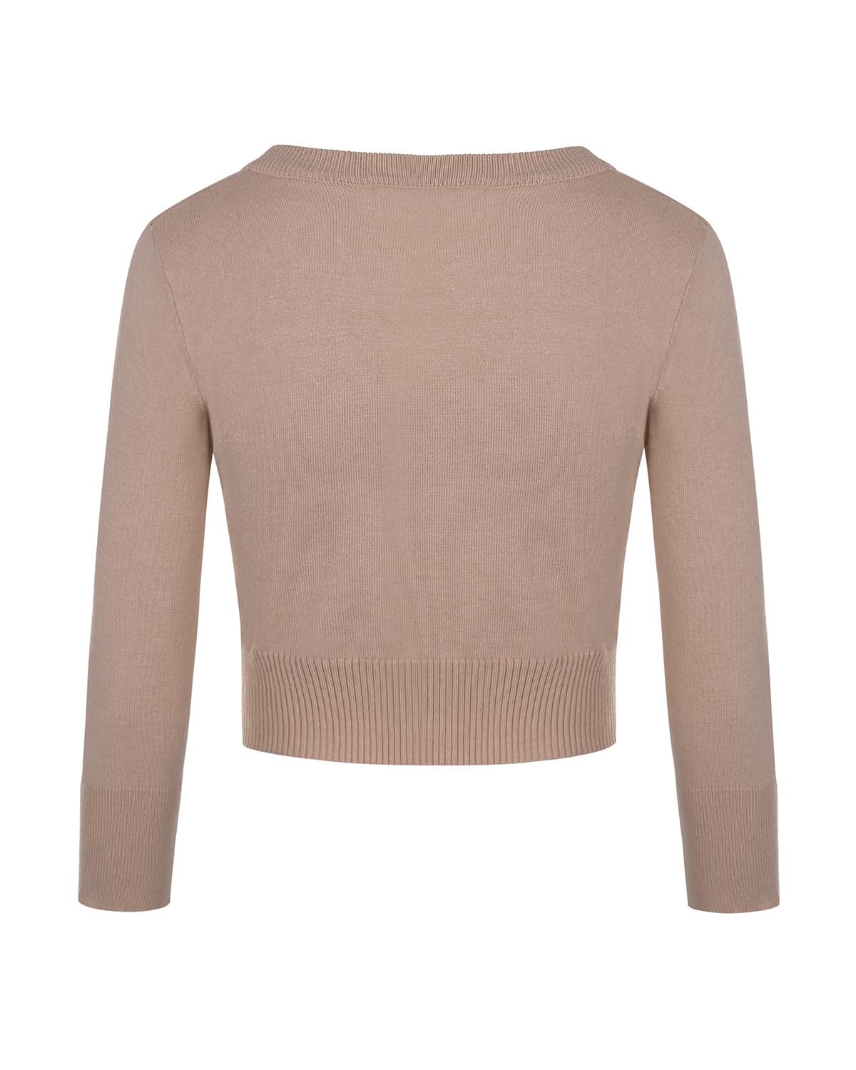 Boléro à manches 3/4 avec boutons pour femme - Pull court en tricot avec quatre boutons - Style vintage