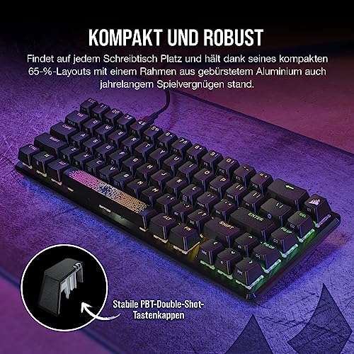 Corsair K65 PRO Mini RGB 65% Optisch Mechanische Gaming Tastatur - Schwarz – Ansicht 3