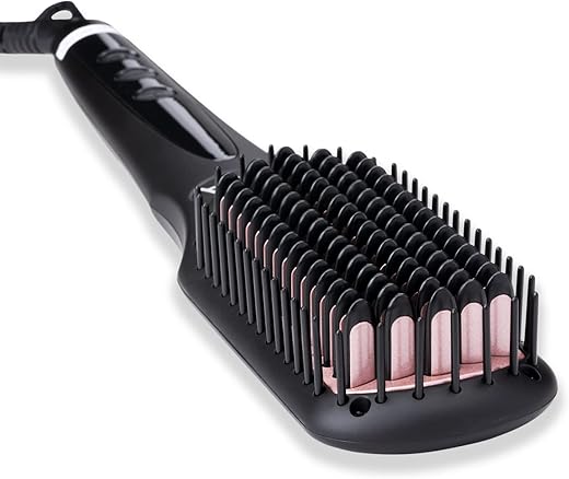 Vega Black Shine Hair Straightener Brush for Women with Ionic & Thermoprotect Technology and 16 Temperature Settings, Protection of Scalp from Heat Damage, Hair Straightening…