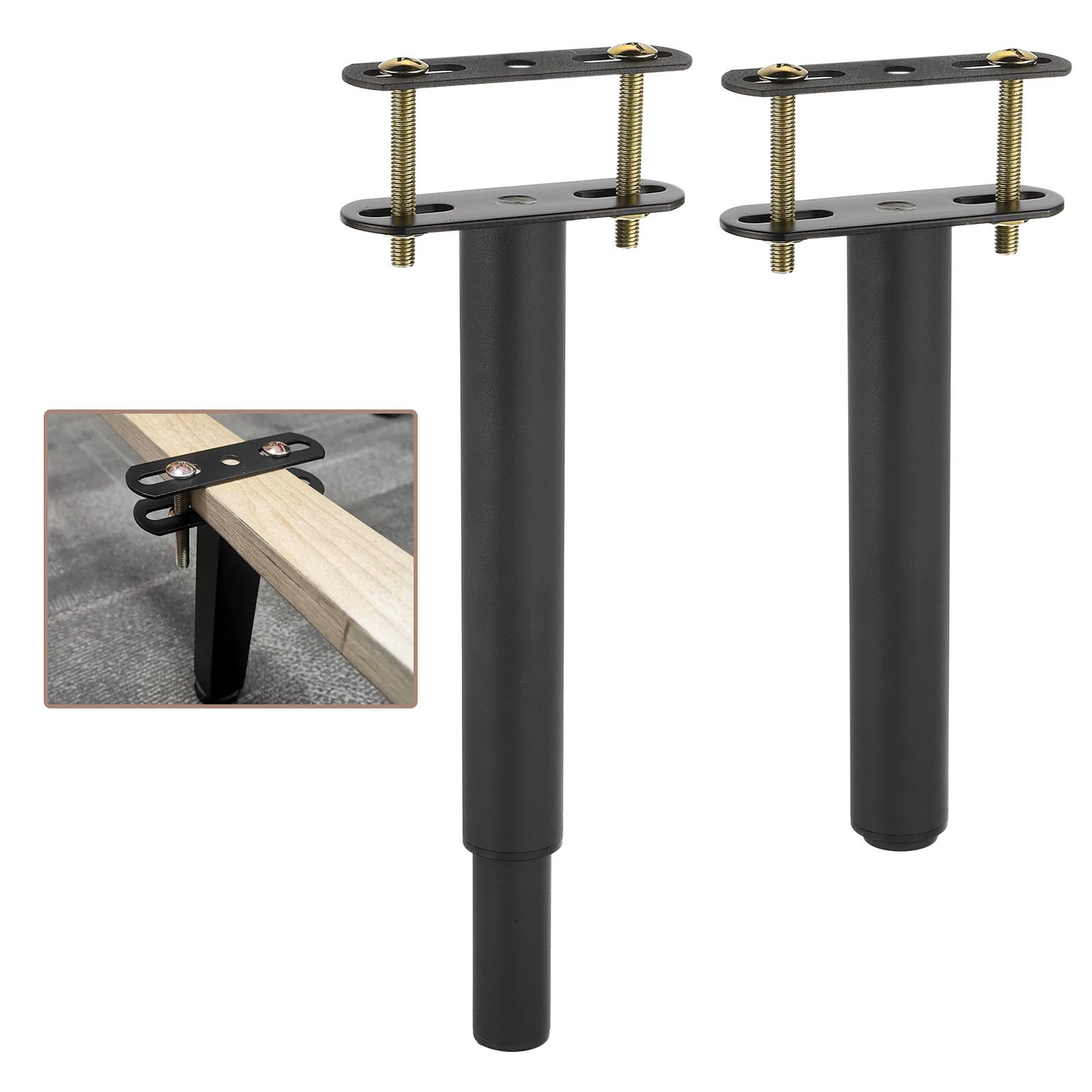 uxcell Set di 2 gambe di supporto centrali in metallo regolabili in altezza totale da 45 cm, gambe di ricambio per telaio letto con base larga, gambe di supporto a doghe per letto, divano, mobili,