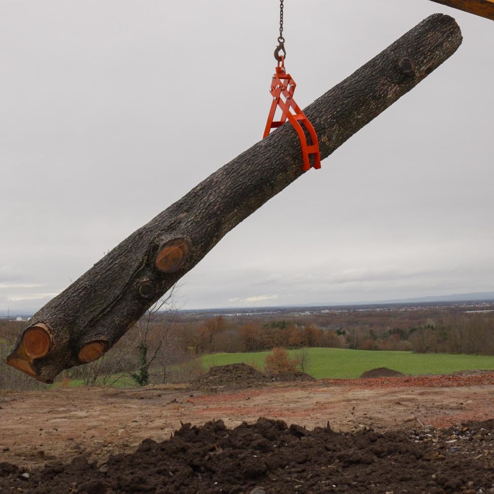 Oxeo Pince forestière Double capacité 1500 kg - pour Troncs Max 100cm - Pince de Levage 4 mandrins de Serrage - Force 1,5 tonnes