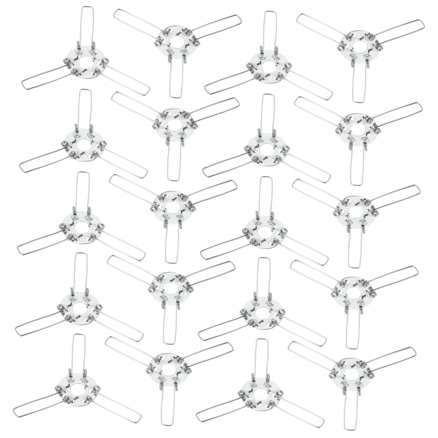 Tofficu 3-Prong Lamp Shade Fixing Spring Clips Sturdy Iron Clips for Hanging Rattan and Bamboo Light Fixtures 20-Piece Set for Glass Lampshade Support