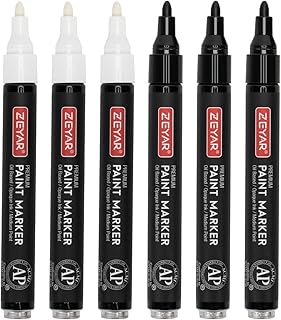 ZEYAR Permanent Oil-Based Paint Markers, Medium Point, Waterproof ink, Expert of Rock Painting, Great on Mug, Rock, Glass,...