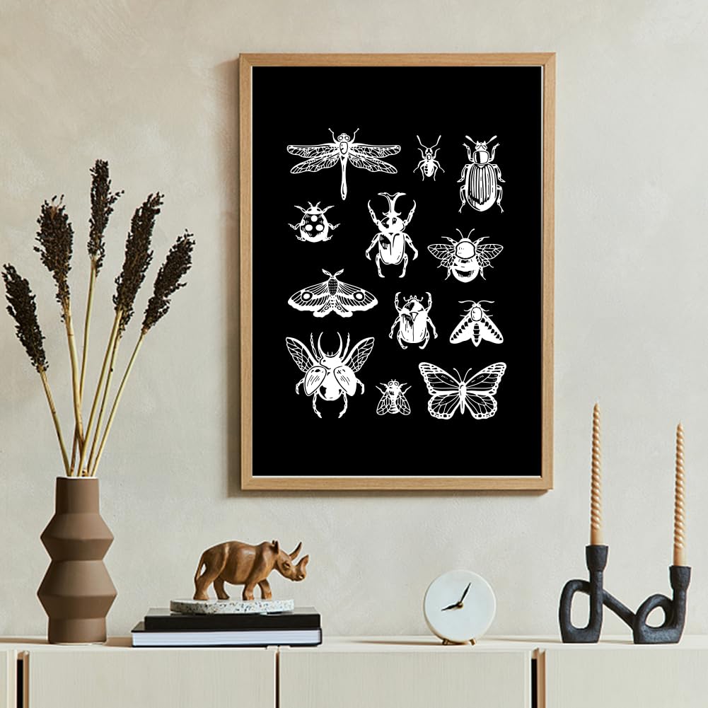 OLYCRAFT 2 stencil autoadesivi per serigrafia, 22 x 28 cm, motivo: libellula, farfalla, ape, falena, ape, stencil in rete riutilizzabili per fai da te, magliette, pittura su tessuto