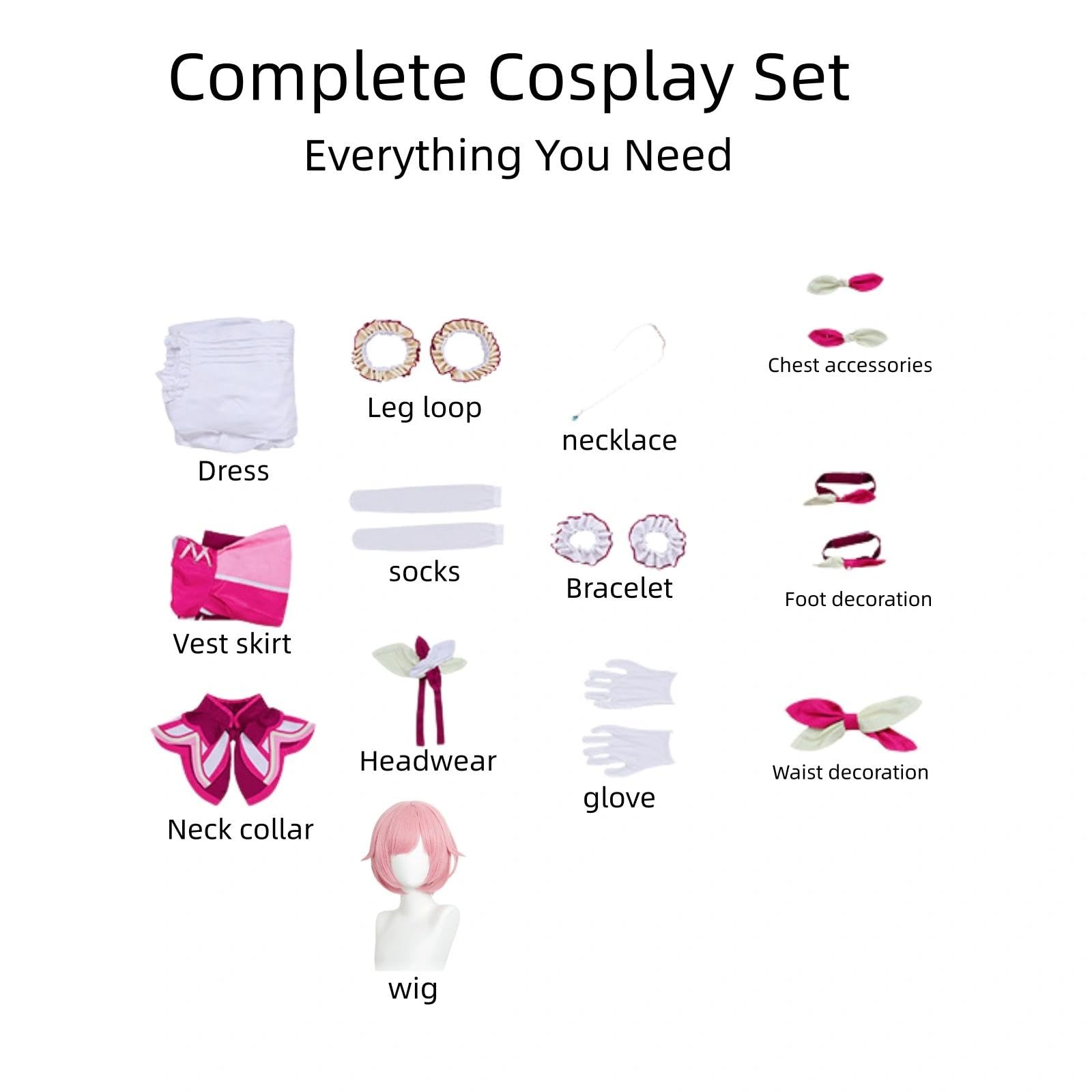 Halloween Kostüm für Erwachsene, Karneval Rollenspiel Cosplay Komplettset – Emu Otori Kamishiro Stil