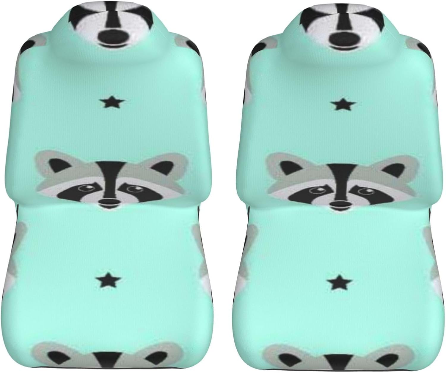 Seamless Raccoon Pattern in Flat Graphics Car Seat Covers 2-Pack - Fit for Sedans, Trucks, Suvs, Automotive Seat Protectors with Reinforced Stitching