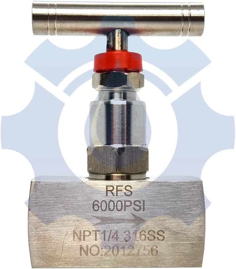 RFS Stainless Steel 316 Straight Needle Valve, 1" NPT Female Connection, up to 6000 PSI, 2 Port Heavy Duty Industrial Hydraulic Flow Control Valve for Piping Needs