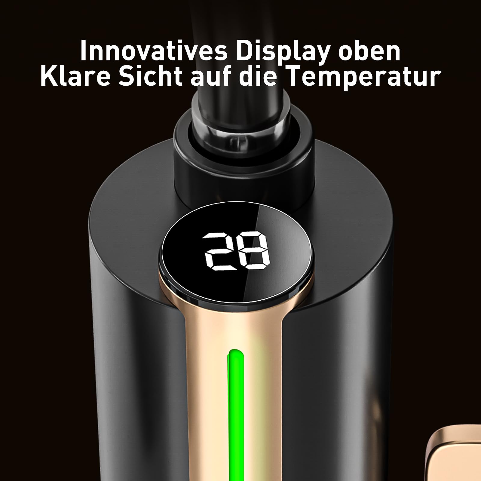 Lovelink Wasserhahn mit Durchlauferhitzer Farbadaptiv LED Temperaturanzeige 360° Flexibler Schlauch Elektrischer Durchlauferhitzer Wasserhahn für Küche/Bad/Balkon (Schwarz)