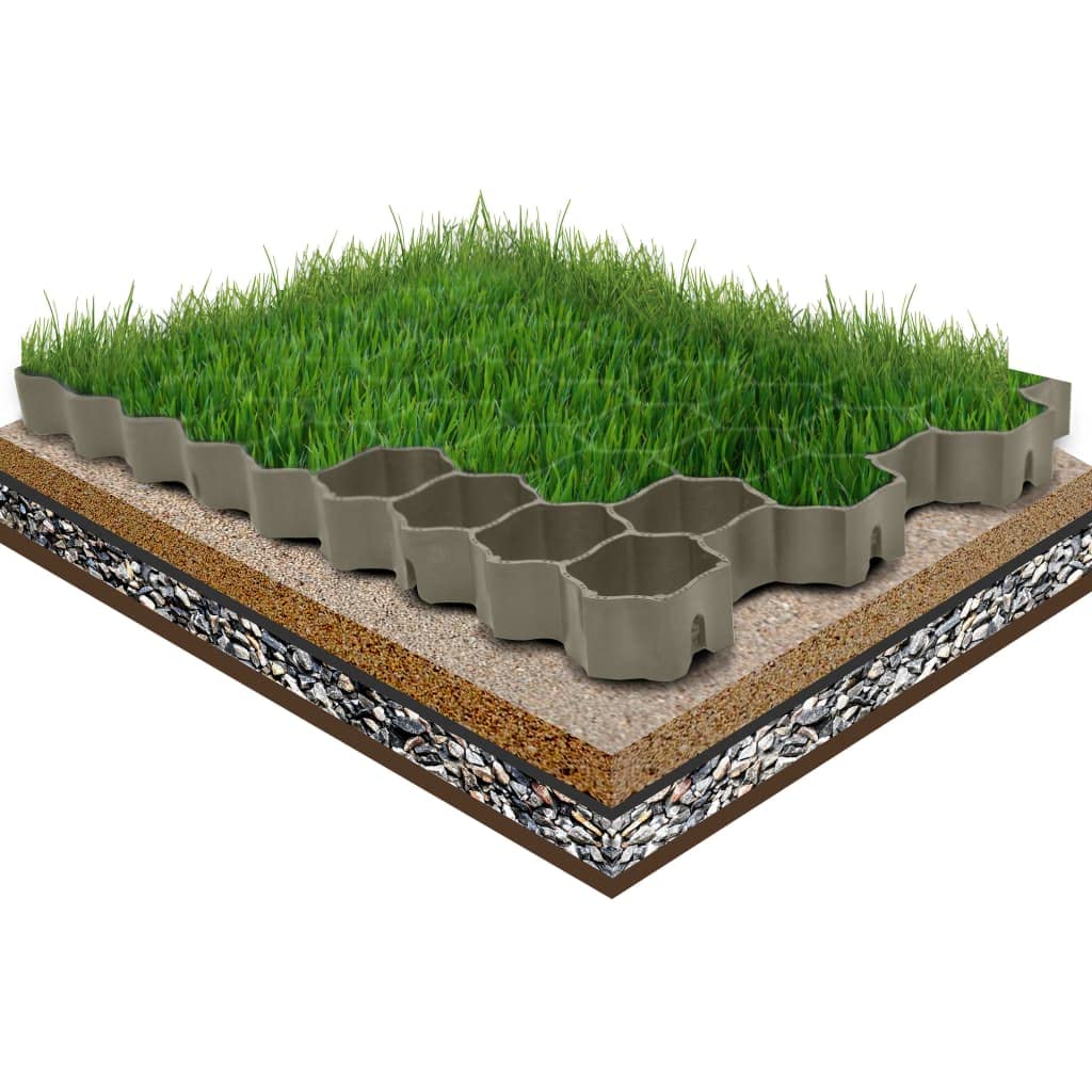 Rasenwaben 16 STK. Grün 60x40x3 cm Kunststoff Bodengitter Rasengitter für Garten Einfahrt Gehweg