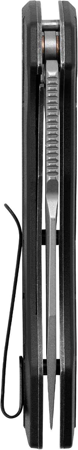 Kershaw Analyst Pocket Knife, Black, 3.25 Inch Stainless Steel Tanto Plain Edge Blade, EDC with Assisted Opening, 4-Position Clip Carry, Everyday Carry Pocket Knife for Men and Women