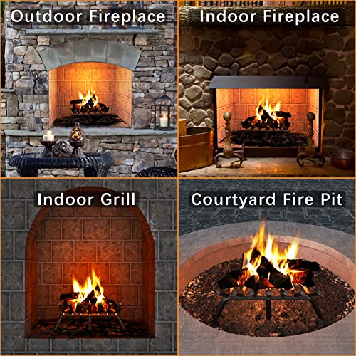 Mr IRONSTONE Fireplace Grate 21 inch Solid Steel Heavy Duty Fireplace Log Grates 3/4" Bar Grates Outdoor/Indoor Wrought Iron Burning Rack Holder by Mr IRONSTONE - Image 7