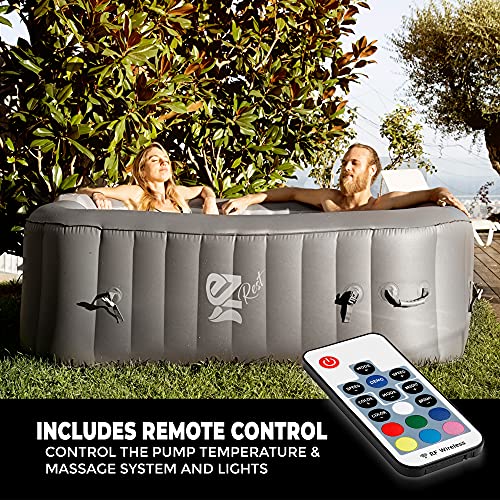 SereneLife Outdoor Portable Hot Tub - 73'' x 73'' x 25'' 6-Person Square Inflatable Heated Pool Spa with 130 Bubble Jets… - Image 5