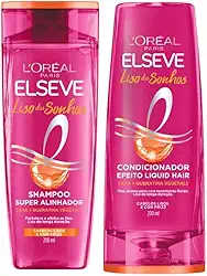 Kit Elseve Liso Dos Sonhos AHA + Queratina Vegetal Shampoo 200ml + Condicionador 200ml (2 produtos)