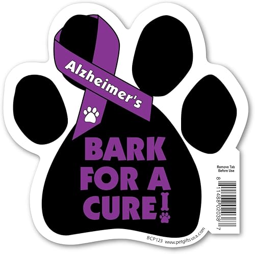 Bark For A Cure - Imán para camión y buzón de correo para concientización sobre la enfermedad de Alzheimer