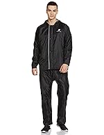 Symactive Polyester Raincoat with Jacket, Pants, Hood & Carry Bag (Unisex, Black, L) | 76.2 x 63.5 x 2.5 Cms