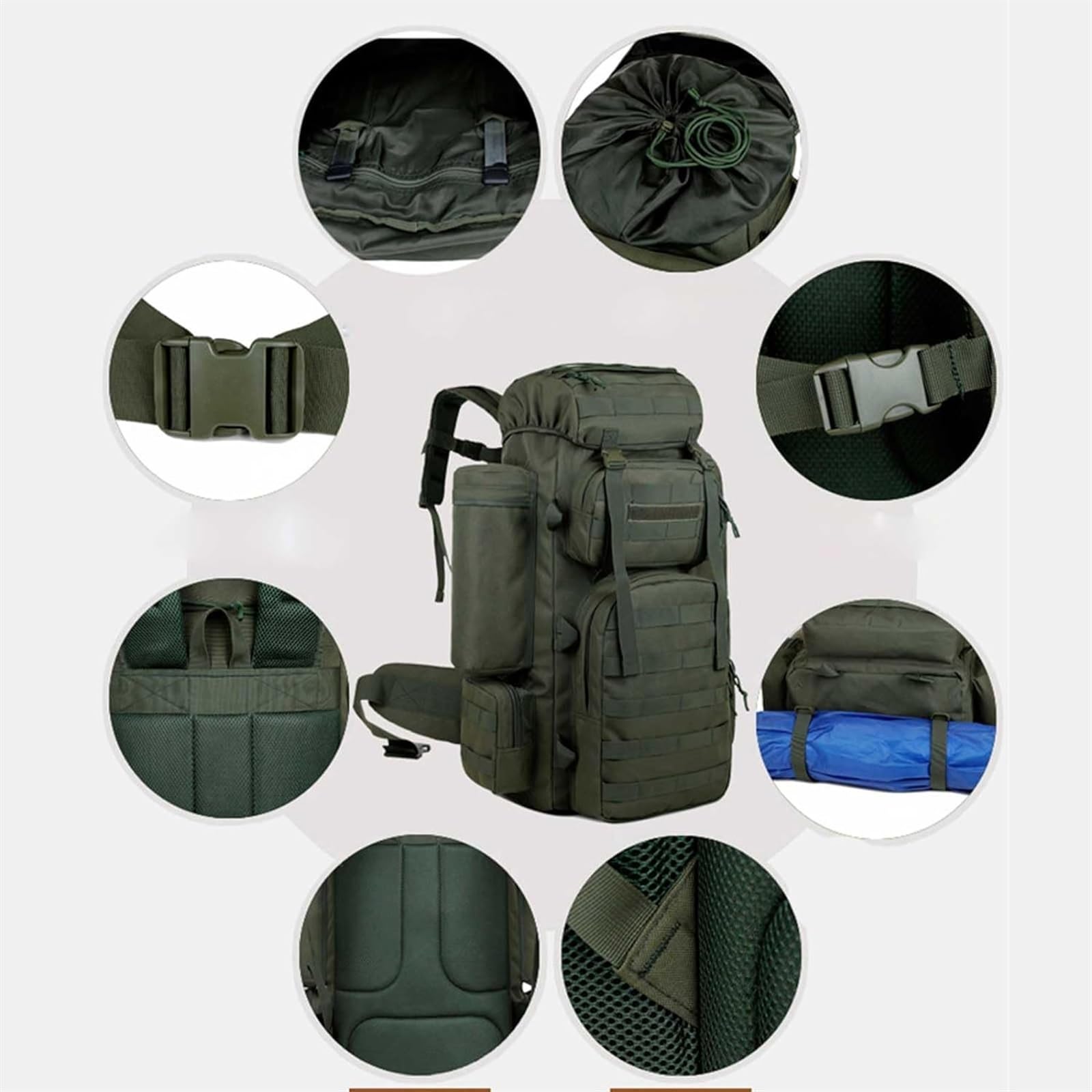 Mochila de trekking 70L ligera transpirable deportes al aire libre senderismo esquí montañismo mochila para acampar