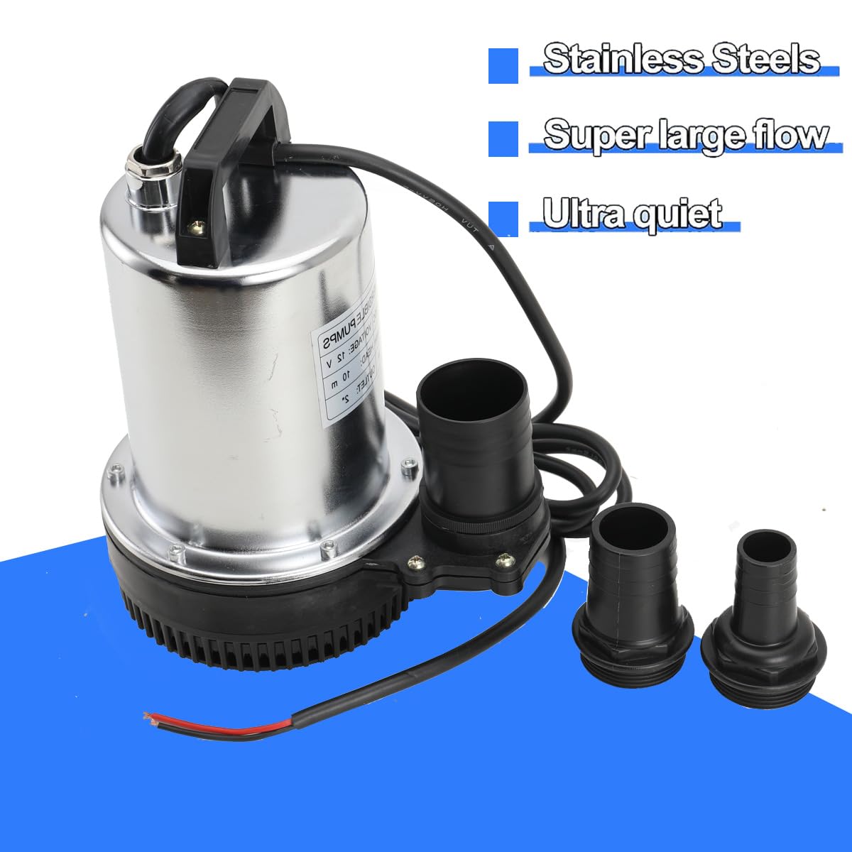 Pompe Submersible, DC 12V Pompe à Eau Submersibles pour Eaux Sales