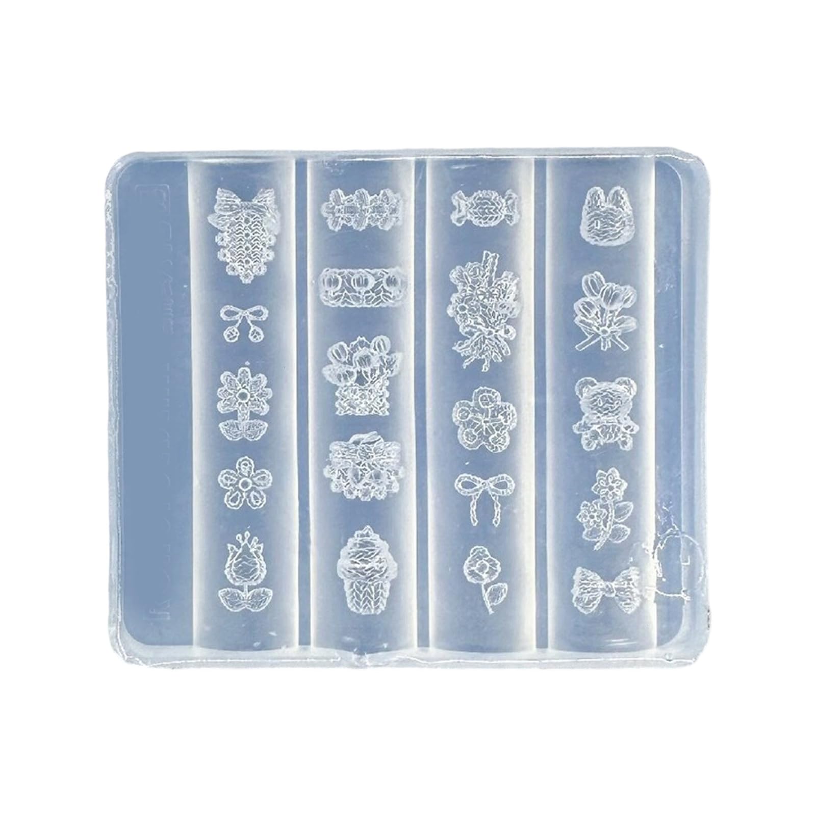 Maxtonser Silicone Nails Art Mold Accessory Delicate Shape 3D Nails Decorative Mold Silicone Texture for Various Nails Types