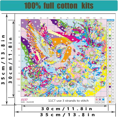 Hummingbird Stamped Cross Stitch Kits - Flowers Needlepoint Counted Cross Stitch Kits for Beginners Adults Flowers Patterns Dimensions Needlecrafts Embroidery Kits Arts and Crafts - Thumbnail 6