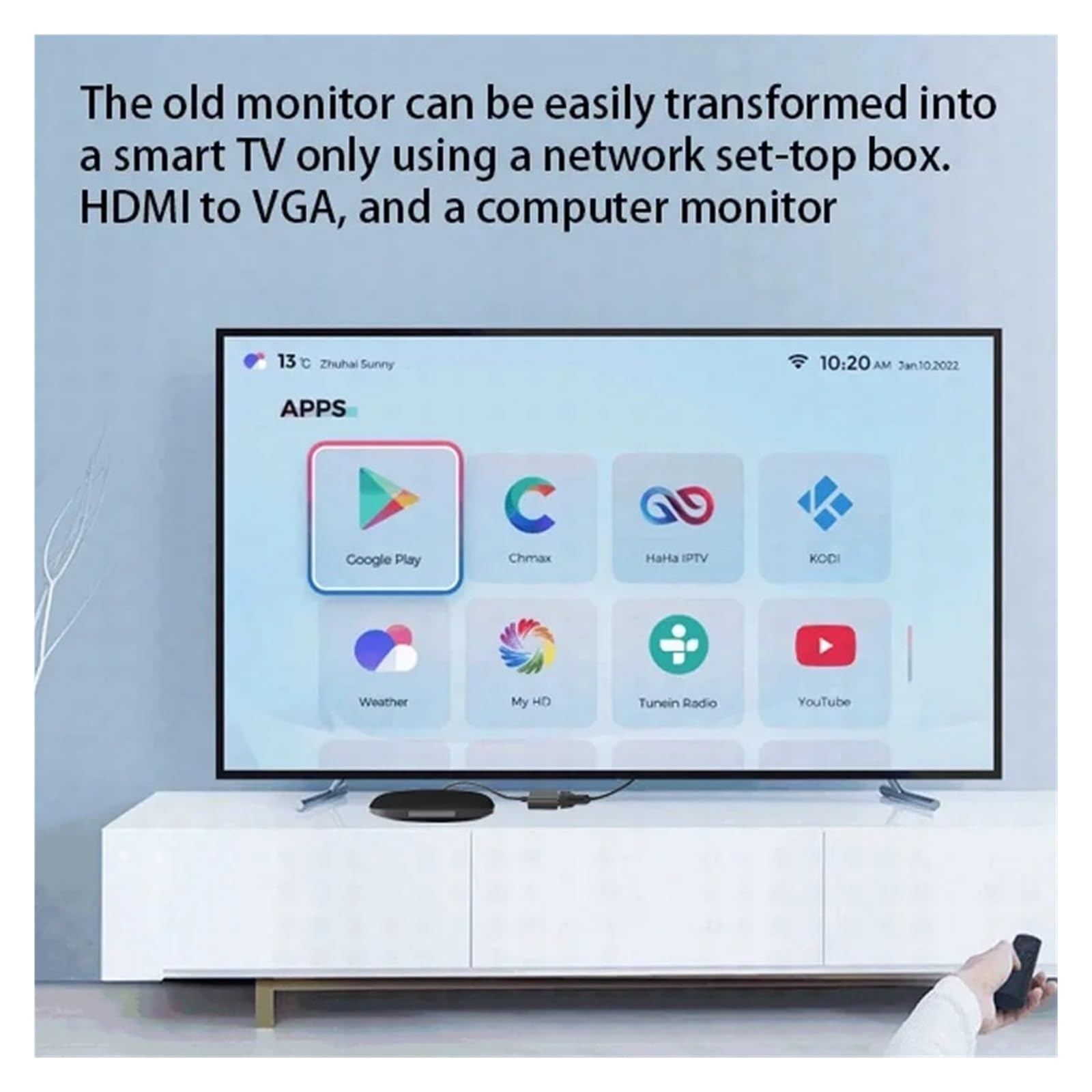 Adattatore da HDMI a VGA 1080P con audio per computer portatile e monitor (nero)