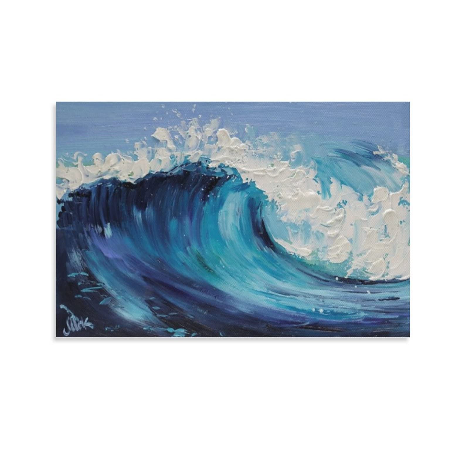 Kit De Pintura Con Diamantes Diamond Art Club - Diseño 'Olas Del Océano', Lienzo Redondo 50,6 X 33 Cm, Manualidades Para Adultos