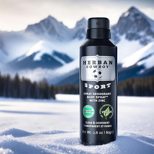 Miniatura 3 de HERBAN COWBOY Desodorante en spray seco Sport  2.8 oz  Desodorante en aerosol seco para hombre  Mejorado con perejil, romero y salvia  Sin