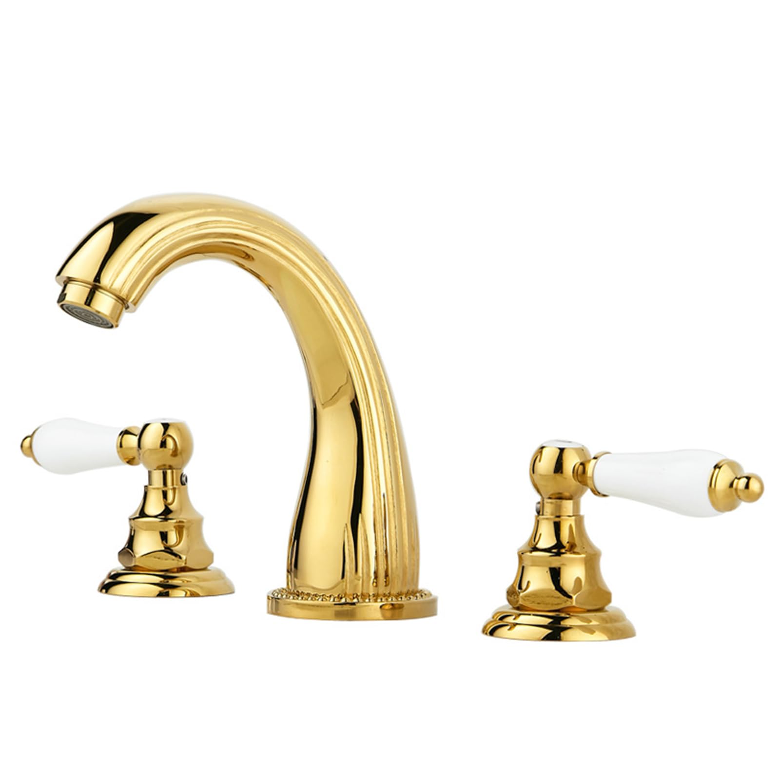 Robinet de lavabo 3 trous rétro mitigeur double manche mélangeur eau chaude froide modèle A