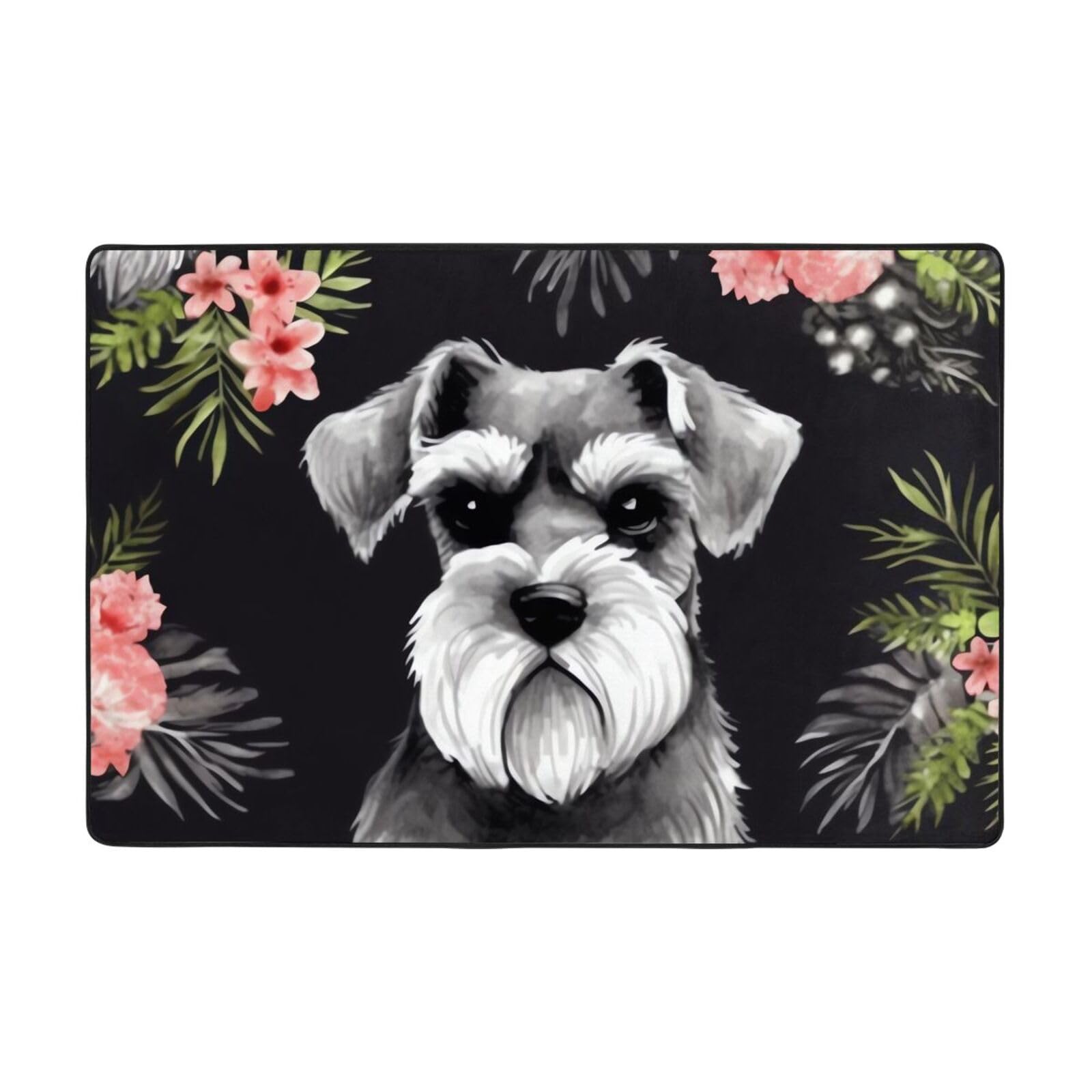 Tapis antiderapant schnauzer lavable pour eviter les glissades et les taches