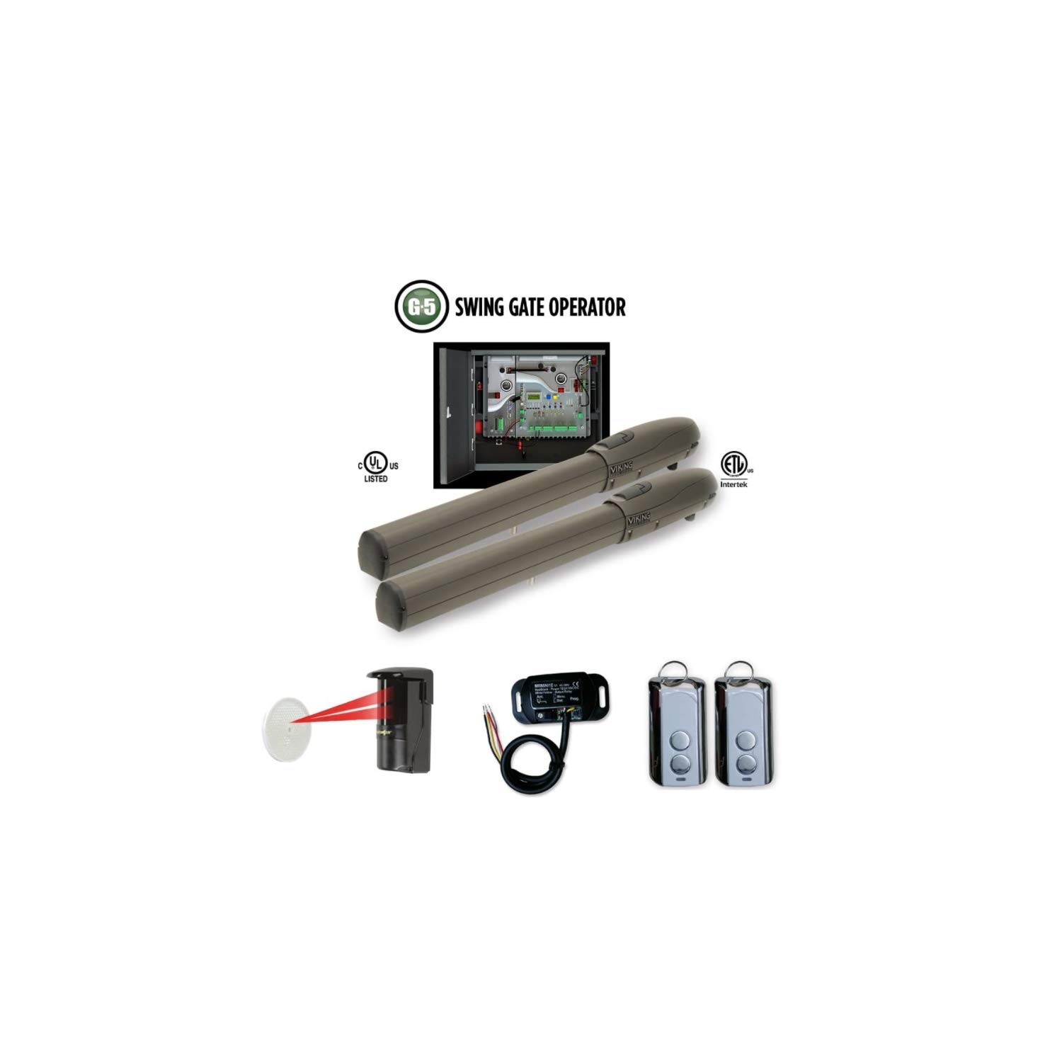 Viking G5-2nd Generation - Double Swing Gate Opener Control Panel,Safety Photocell, Receiver & Transmitter