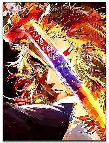 HONGJIE 5D DIY Diamond Art Painting by Number Kits Anime 16x20 Inch for Adults and Kids Round Full Drill Rhinestone Cross Stitch Mosaic Art for Home Wall Decoration and Gift Option.