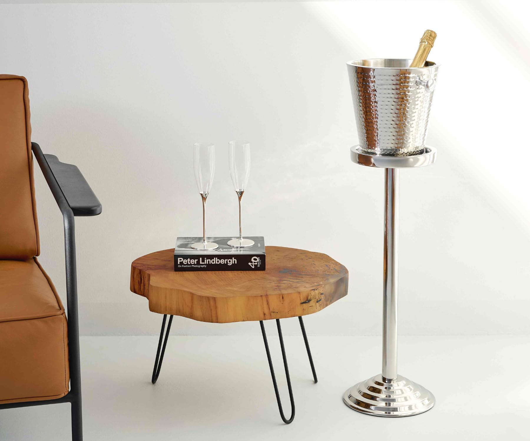 CADO HOME 10,5 litri Secchiello per champagne spumante bottiglie »St. Moritz«, martellato all'interno, diametro 43 cm, a doppia parete per una migliore capacità isolante